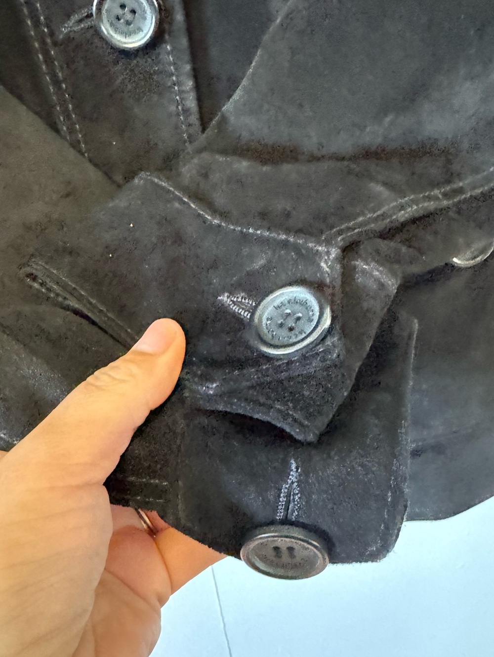 Liz Claiborne Black Suede Leather Jacket Womens Large Y2K Vintage Zip Button - Picture 8 of 11